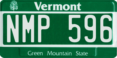 VT license plate NMP596