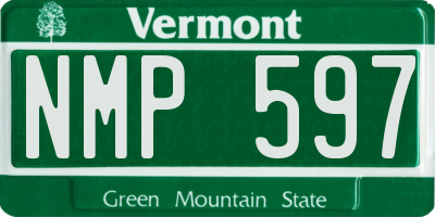 VT license plate NMP597