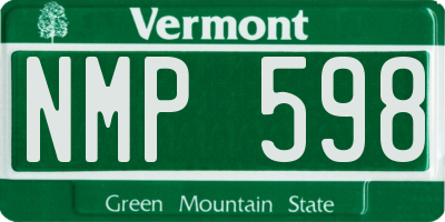 VT license plate NMP598