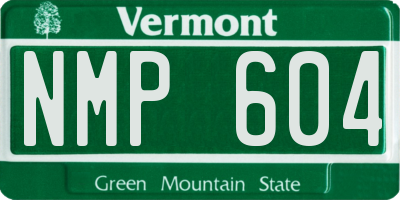 VT license plate NMP604