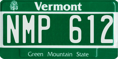 VT license plate NMP612