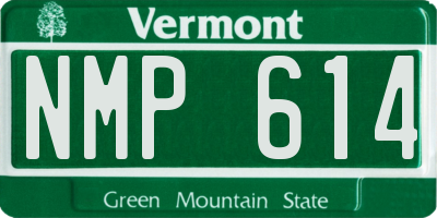 VT license plate NMP614