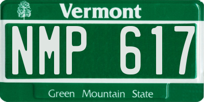 VT license plate NMP617