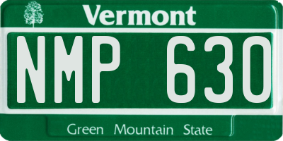 VT license plate NMP630