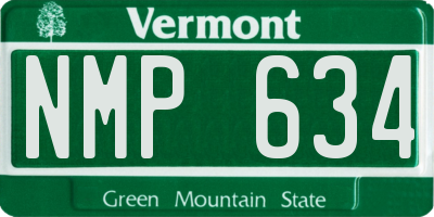 VT license plate NMP634
