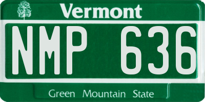 VT license plate NMP636