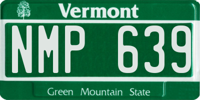 VT license plate NMP639