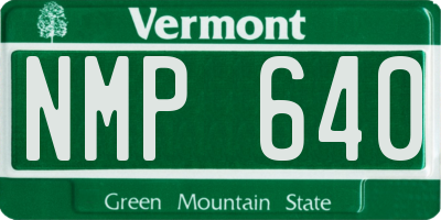 VT license plate NMP640