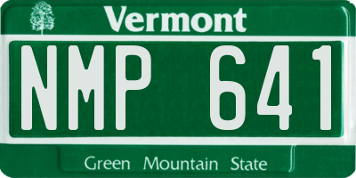 VT license plate NMP641
