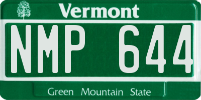 VT license plate NMP644