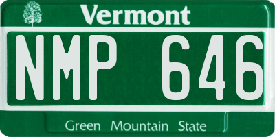 VT license plate NMP646