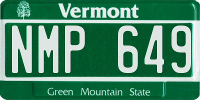 VT license plate NMP649