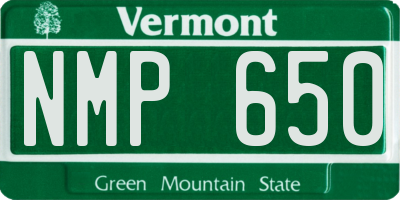 VT license plate NMP650