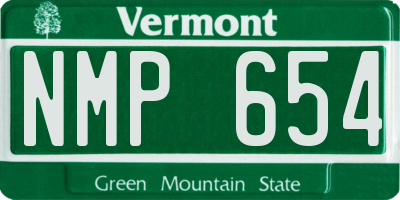VT license plate NMP654