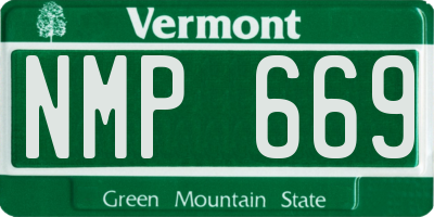 VT license plate NMP669