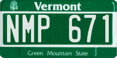 VT license plate NMP671