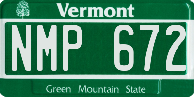 VT license plate NMP672