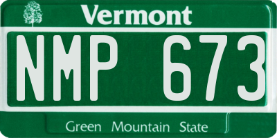 VT license plate NMP673