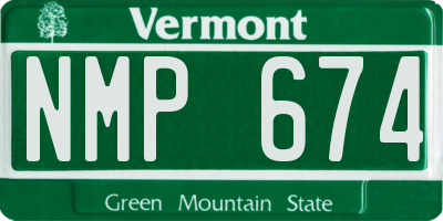 VT license plate NMP674