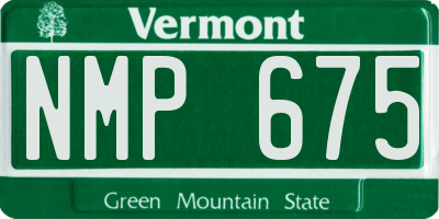 VT license plate NMP675