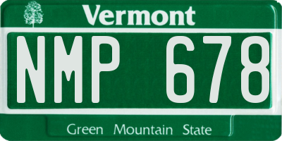 VT license plate NMP678