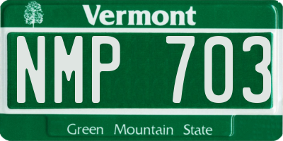 VT license plate NMP703