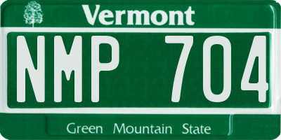 VT license plate NMP704