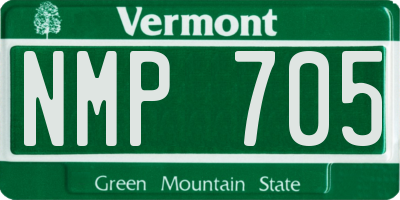 VT license plate NMP705