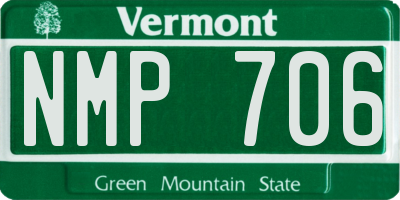 VT license plate NMP706