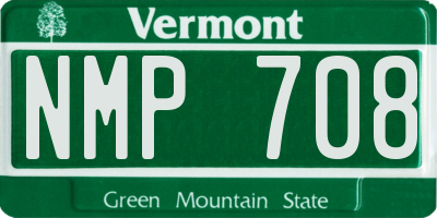 VT license plate NMP708