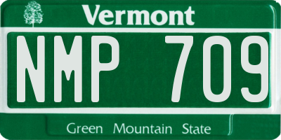 VT license plate NMP709