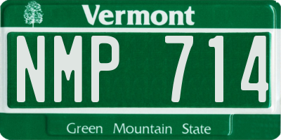 VT license plate NMP714