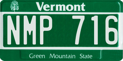 VT license plate NMP716