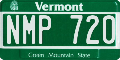 VT license plate NMP720
