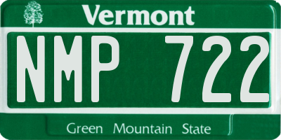 VT license plate NMP722