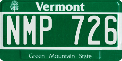 VT license plate NMP726