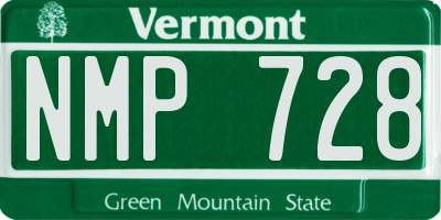 VT license plate NMP728