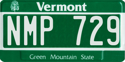 VT license plate NMP729