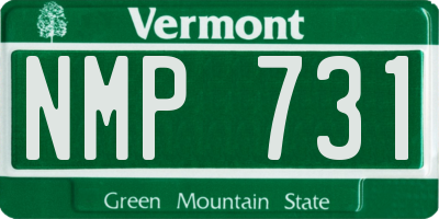VT license plate NMP731