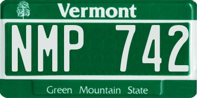 VT license plate NMP742