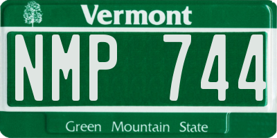 VT license plate NMP744