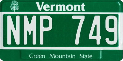 VT license plate NMP749