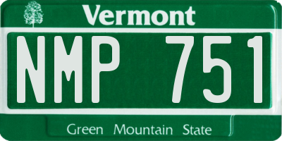 VT license plate NMP751