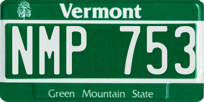 VT license plate NMP753