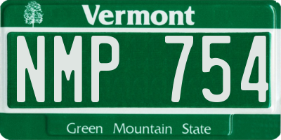 VT license plate NMP754