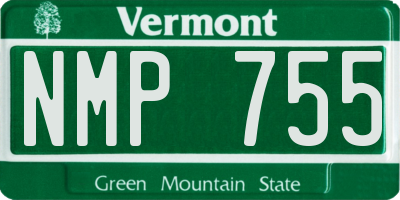 VT license plate NMP755