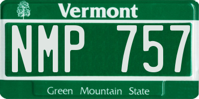 VT license plate NMP757