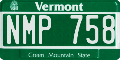 VT license plate NMP758