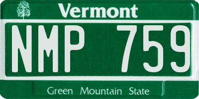VT license plate NMP759