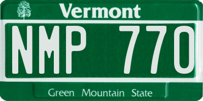 VT license plate NMP770